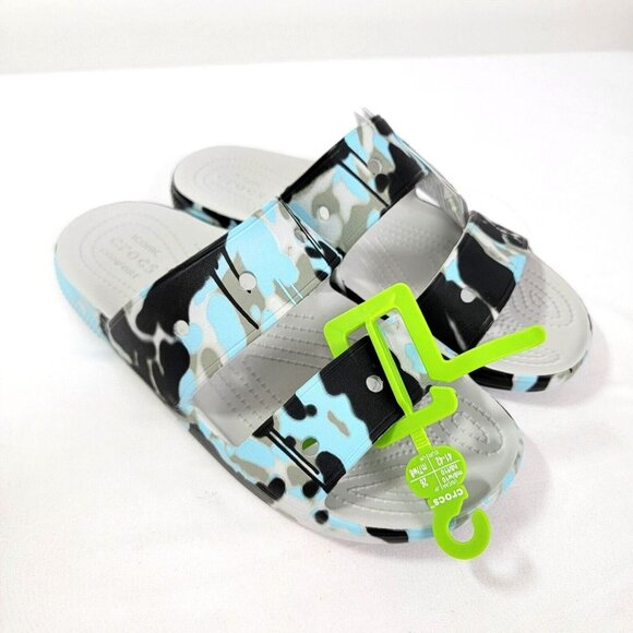 Classic Crocs Spray Camo Sandal Shoe Size Mens 8 Womens 10 Slide 208253-1FT NEW main image 4